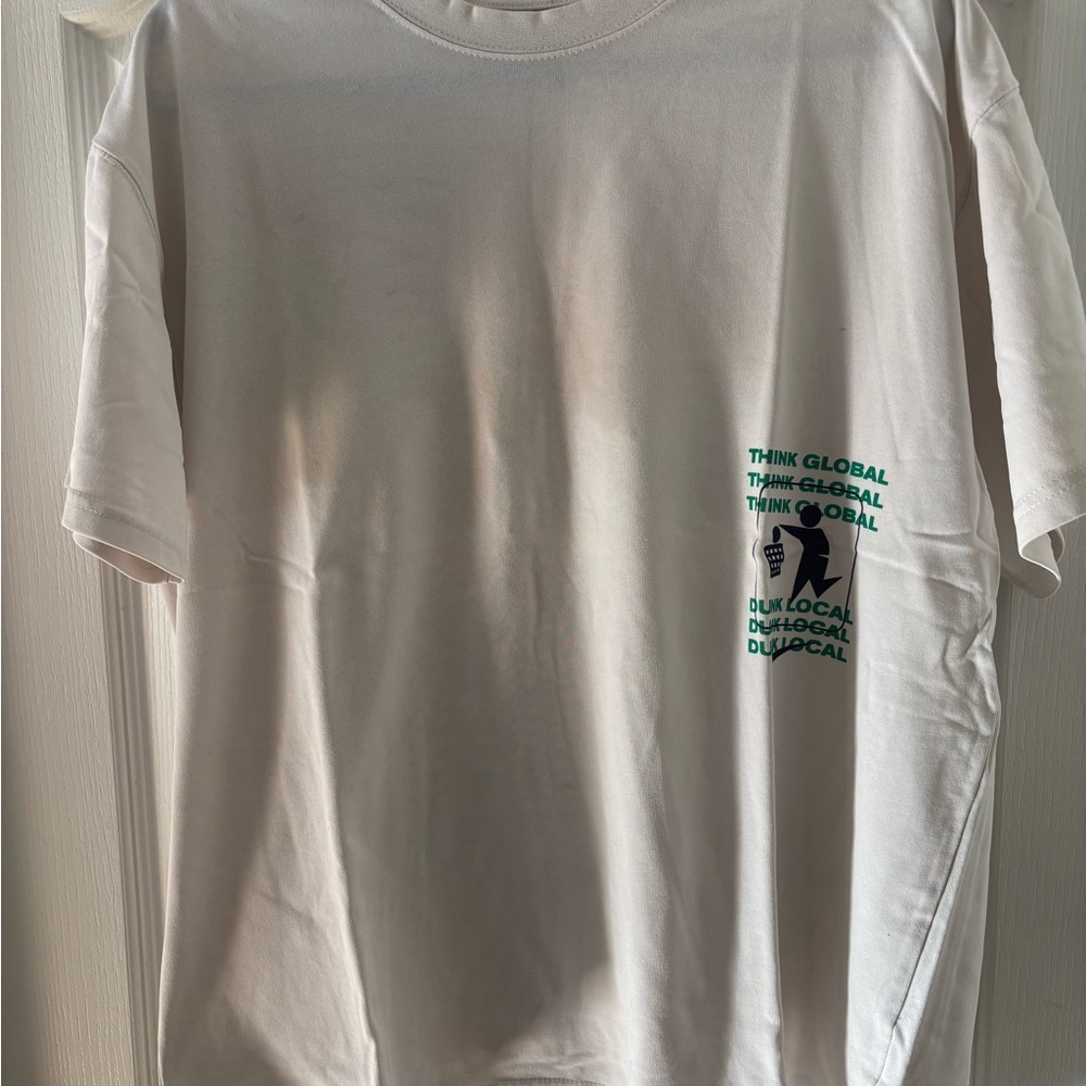 Nike White Tee with Green and Blue Graphic